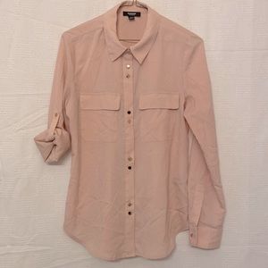 EUC Premise Studio long sleeve blouse, pink, size US Small